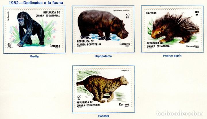 Selos: Guinea Ecuatorial. Fauna Local. 1982. YT186/189. S. completa. Nuevos