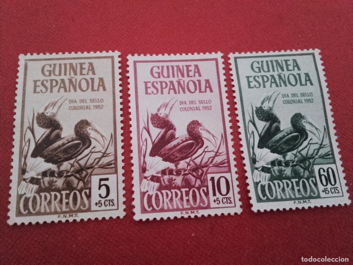 Briefmarken: serie de trois timbres Guin&egrave;a Espagnola