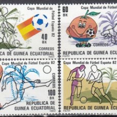 Sellos: GUINEA ECUATORIAL 1982 - EDIFIL 35/38 ** NUEVO SIN FIJASELLOS - MUNDIAL FUTBOL ESPAÑA '82