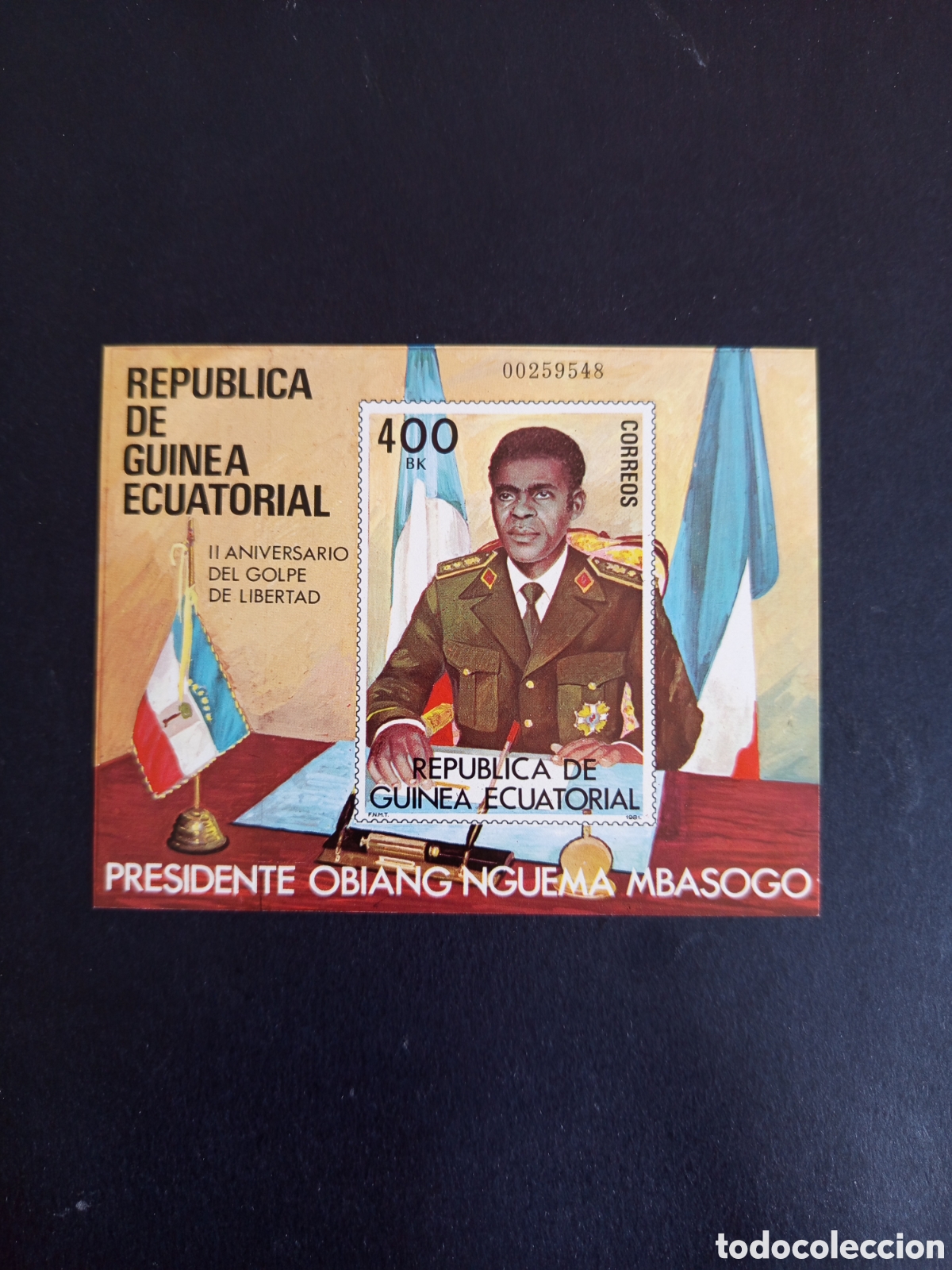 Sellos: Guinea Ecuatorial, 1981. Presidente Obiang. Edifil 26 Pedido m&iacute;nimo 3 &euro;. Ver fotos .