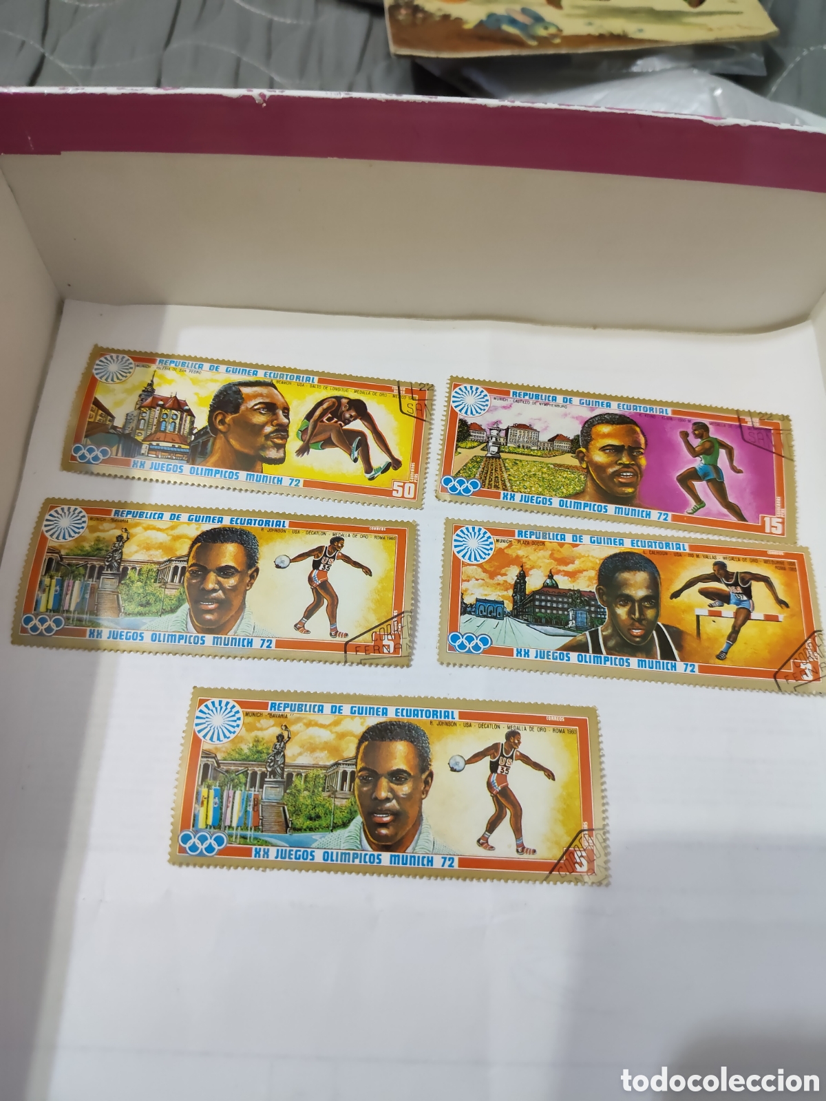 Sellos: 5 Sellos de Guinea Ecuatorial juegos ol&iacute;mpicos Munich 72 muy buenos