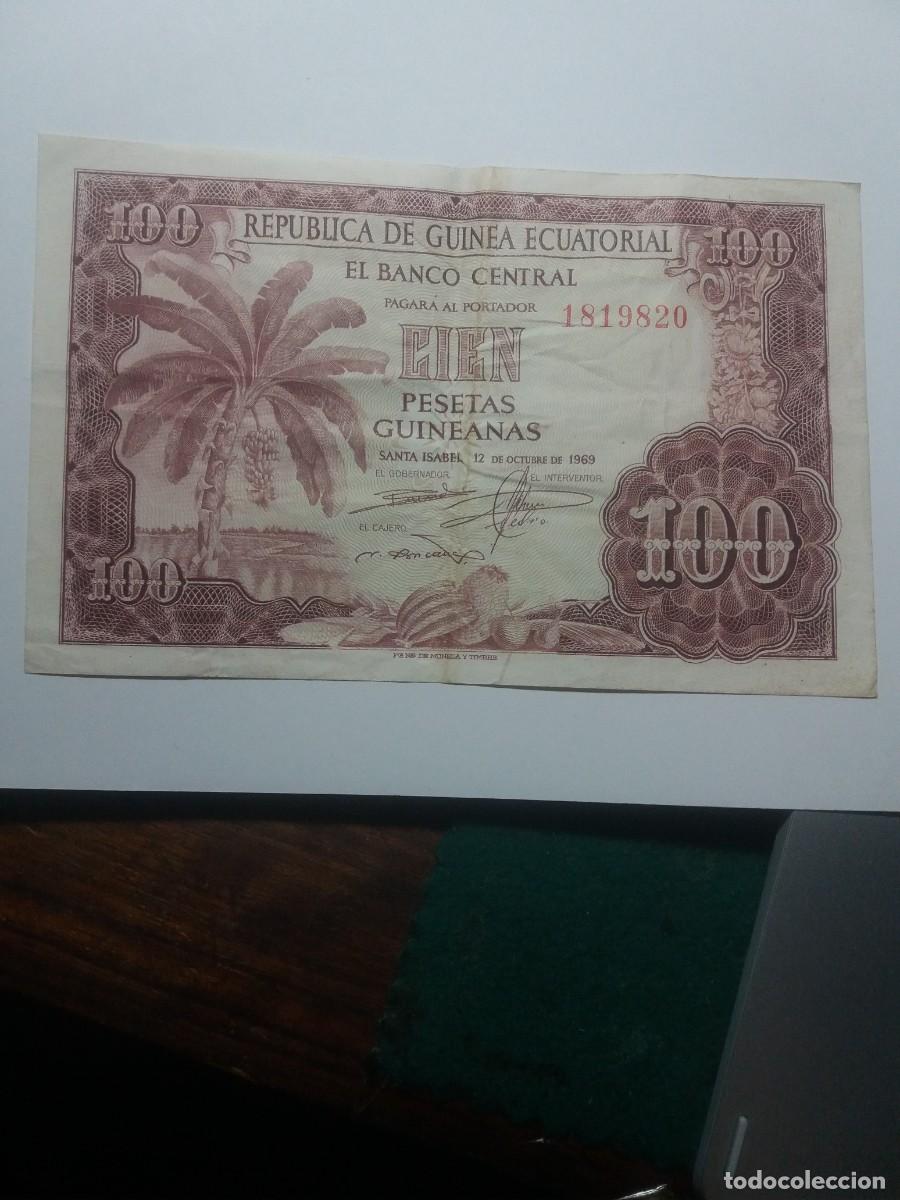 Sellos: Billete 100 Pesetas REPUBLICA GUINEA ECUATORIAL 12 Octubre 1969