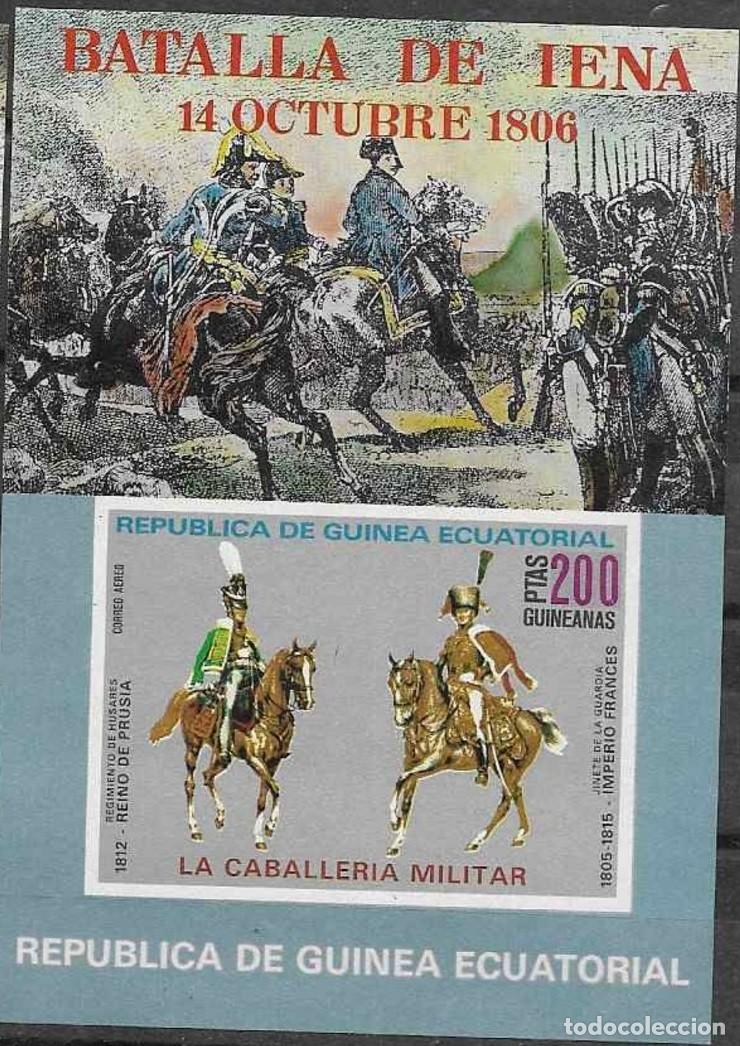 Sellos: GUINEA ECUATORIAL 1976 SHEET MNH IMPERF BATALLA DE JENA CABALLOS HORSES CHEVAUX BATTLES