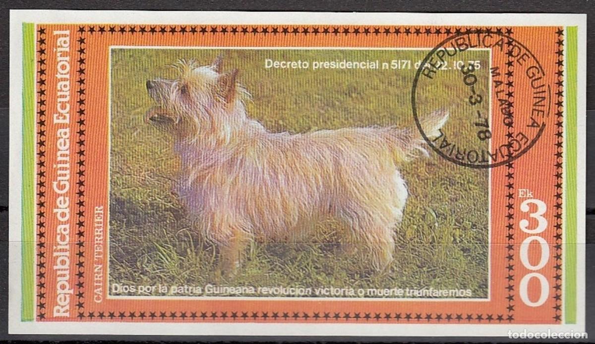 Sellos: GUINEA ECUATORIAL 1978 SHEET USED MNH DOGS CHIENS PERROS HUNDEN CANI CAES
