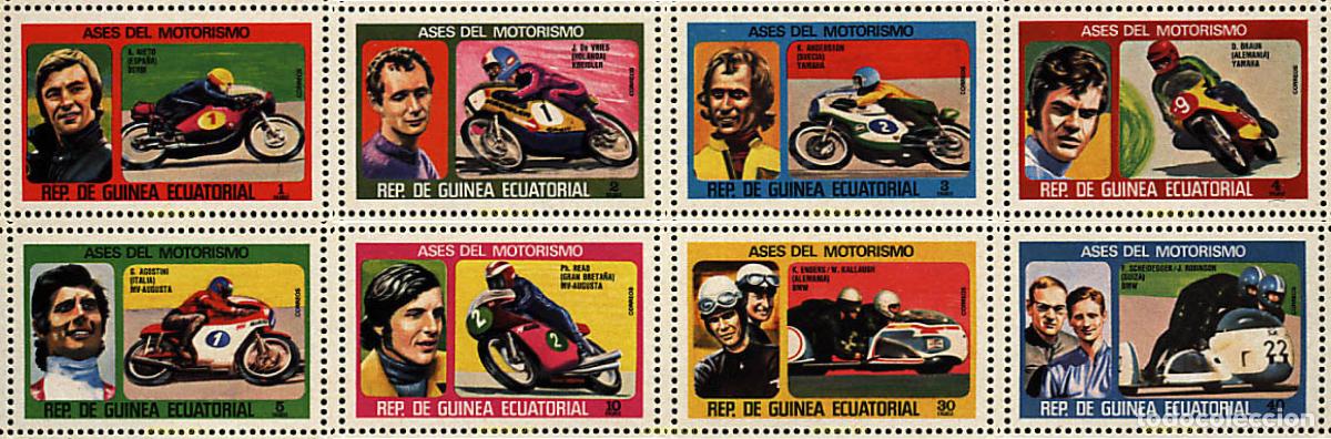 Sellos: 41657 MNH GUINEA ECUATORIAL 1976 ASES DEL MOTOCICLISMO