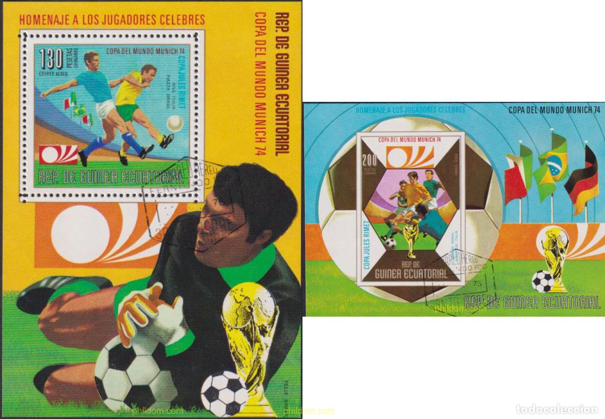 Sellos: 612673 USED GUINEA ECUATORIAL 1973 COPA DEL MUNDO DE FUTBOL. ALEMANIA-74