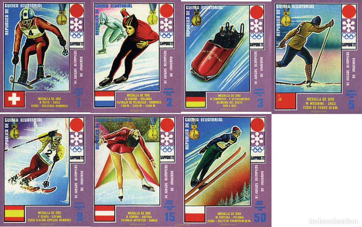 Sellos: 185531 MNH GUINEA ECUATORIAL 1972 MEDALLISTAS DE LOS 11 JUEGOS OLIMPICOS DE INVIERNO. SAPPORO 1972