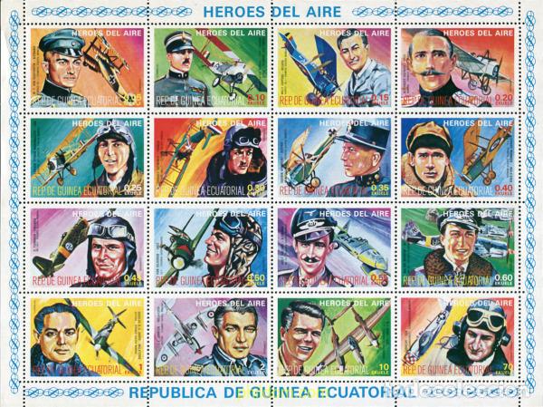 Sellos: 683657 MNH GUINEA ECUATORIAL 1977 PIONEROS DE LA AVIACION