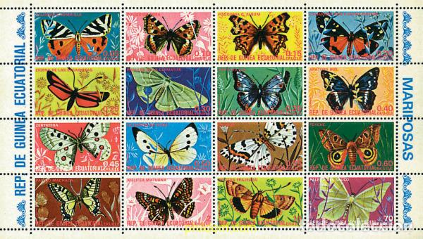 Sellos: 369158 USED GUINEA ECUATORIAL 1975 MARIPOSAS