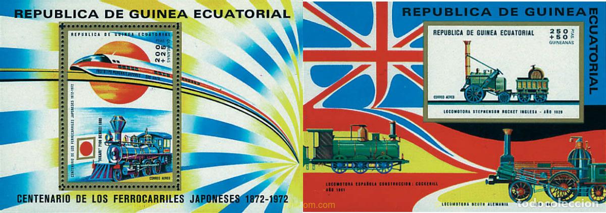 Sellos: 61087 MNH GUINEA ECUATORIAL 1972 CENTENARIO DE LOS FERROCARRILES JAPONESES