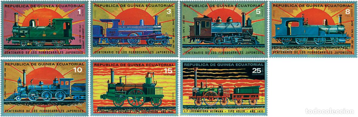 Sellos: 55234 MNH GUINEA ECUATORIAL 1972 CENTENARIO DE LOS FERROCARRILES JAPONESES