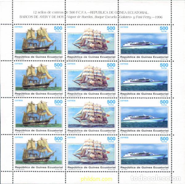 Sellos: 122620 MNH GUINEA ECUATORIAL 1996 BARCOS DE AYER Y DE HOY