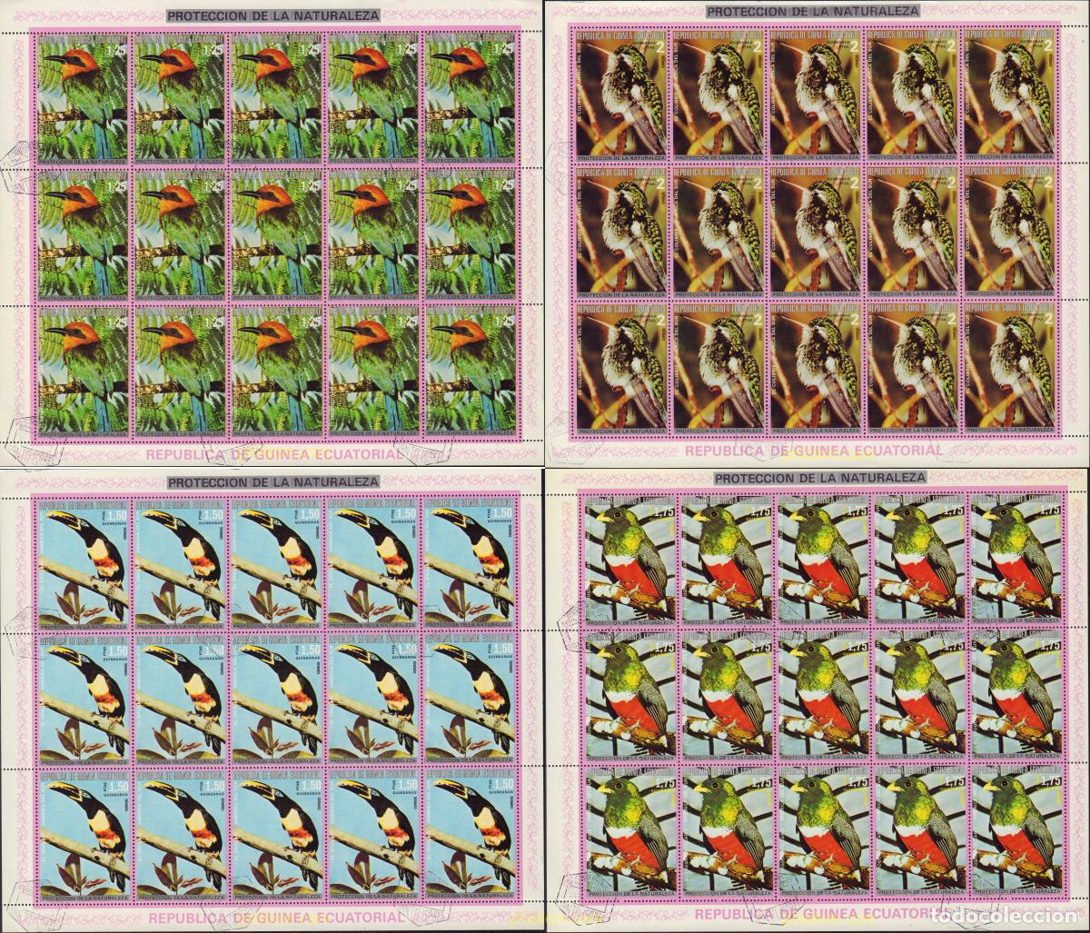 Sellos: 565575 MNH GUINEA ECUATORIAL 1974 PAJAROS PROTEGIDOS