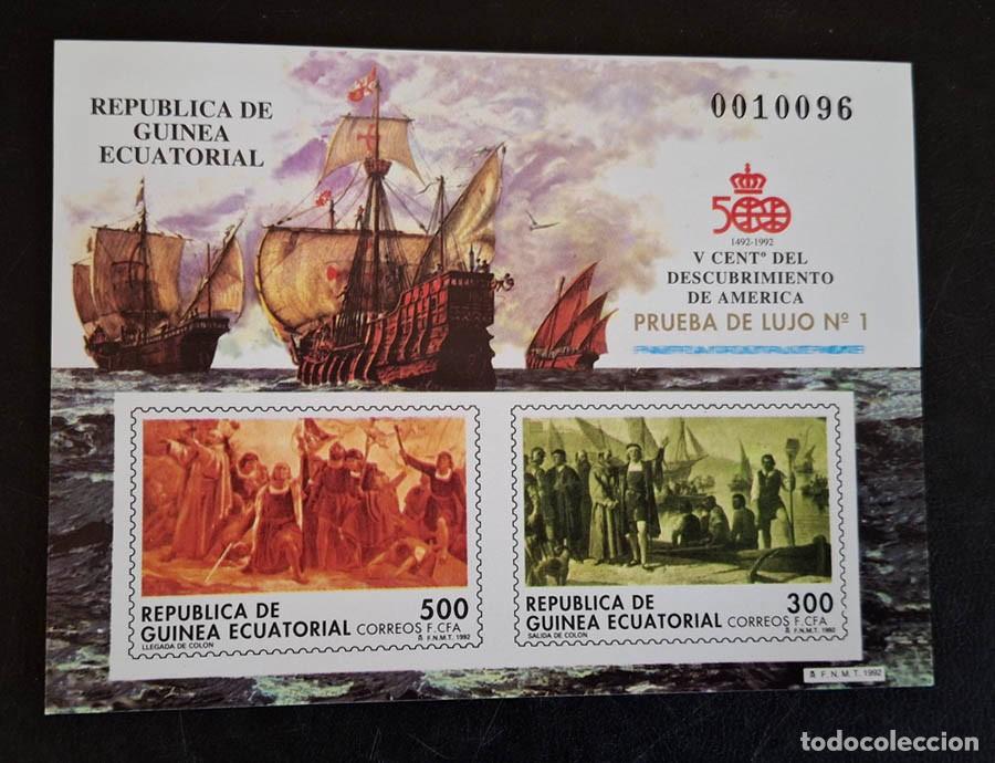 Sellos: Prueba de Lujo N&ordm; 1 de Guinea Ecuatorial, 1992, V Centenario del Descubrimiento de Am&eacute;rica