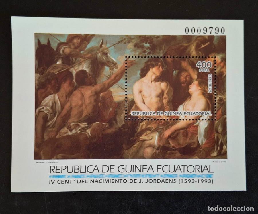 Sellos: Hoja bloque de Guinea Ecuatorial de 1993, Edifil 164, IV Centenario del nacimiento del pintor Jacob