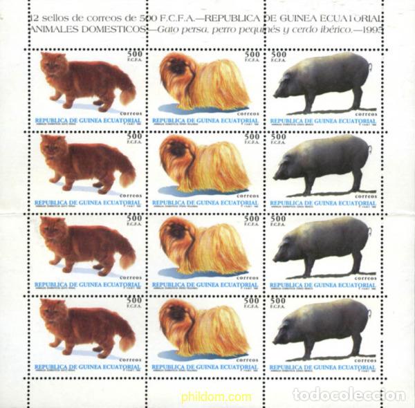 Sellos: 184352 MNH GUINEA ECUATORIAL 1995 ANIMALES DOMESTICOS