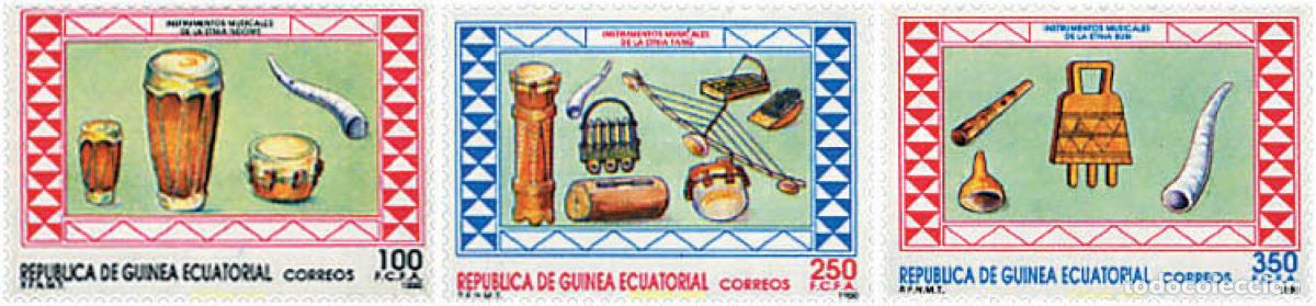 Sellos: 37619 MNH GUINEA ECUATORIAL 1990 INSTRUMENTOS DE MUSICA
