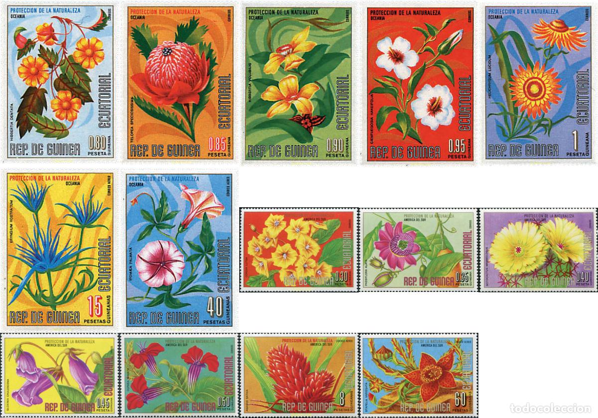 Sellos: 91810 MNH GUINEA ECUATORIAL 1976 FLORES DE OCEANIA Y AMERICA DEL SUR