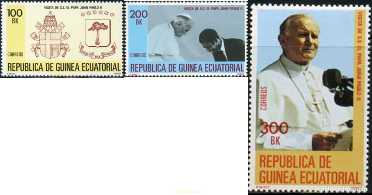 Sellos: 70864 MNH GUINEA ECUATORIAL 1982 VISITA DEL PAPA JUAN PABLO II