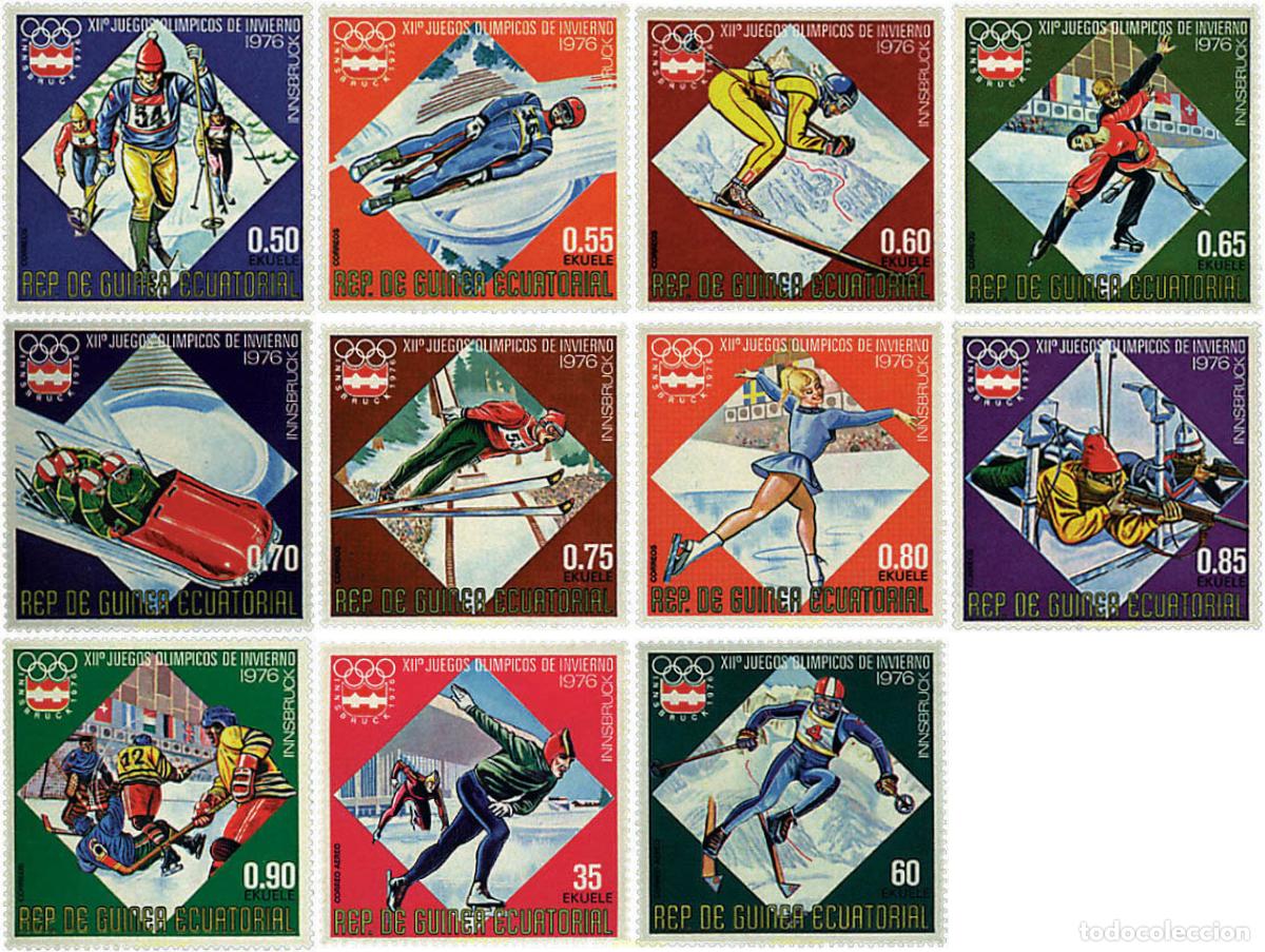 Sellos: 70914 MNH GUINEA ECUATORIAL 1976 12 JUEGOS OLIMPICOS INVIERNO INNSBRUCK 1976