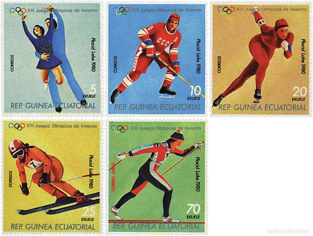 Sellos: 70918 MNH GUINEA ECUATORIAL 1978 13 JUEGOS OLIMPICOS INVIERNO LAKE PLACID 1980