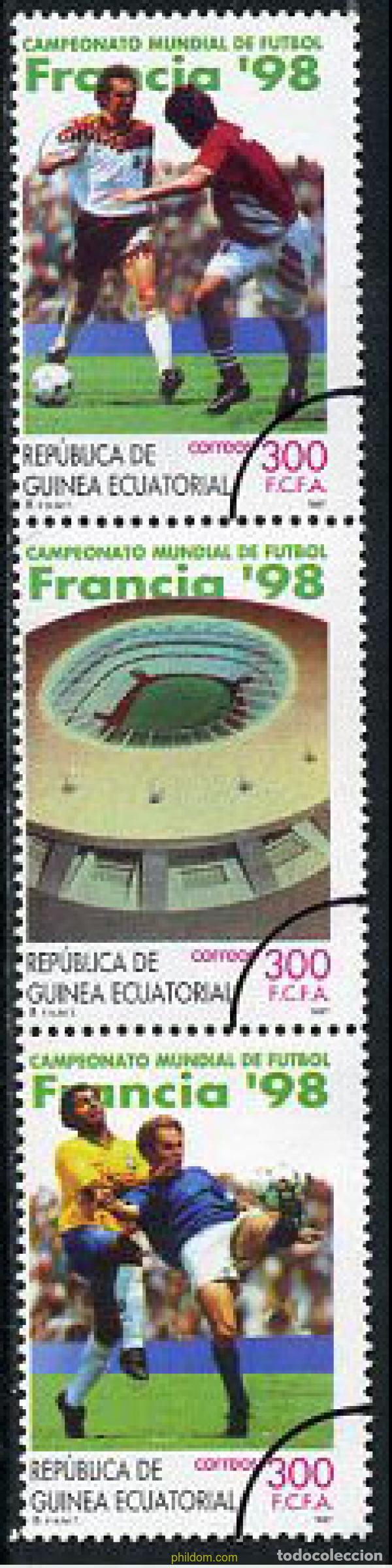 Sellos: 208626 MNH GUINEA ECUATORIAL 1997 COPA DEL MUNDO DE FUTBOL. FRANCIA-98