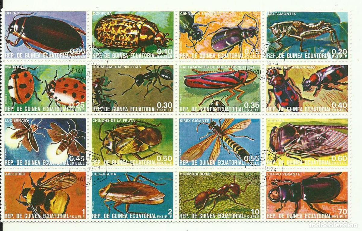 Sellos: GUINEA ECUATORIAL - 25 SELOS - ANIMALES QUE SE ARRASTRAN - 0.05 A 70 EKUELE - FOTOS
