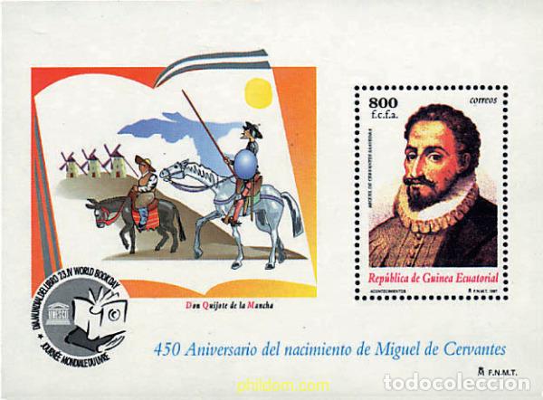 Sellos: 37182 MNH GUINEA ECUATORIAL 1997 450 ANIVERSARIO DEL NACIMIENTO DEL ESCRITOR MIGUEL DE CERVANTES