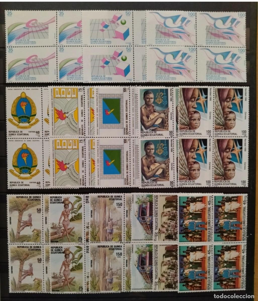 Sellos: 1988 GUINEA ECUATORIAL A&Ntilde;O COMPLETO EN BLOQUE DE 4. NUEVO - MNH **