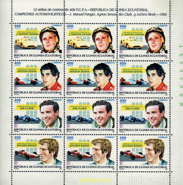 Sellos: 104390 MNH GUINEA ECUATORIAL 1995 CAMPEONES DE CARRERAS DE AUTOMOVILES