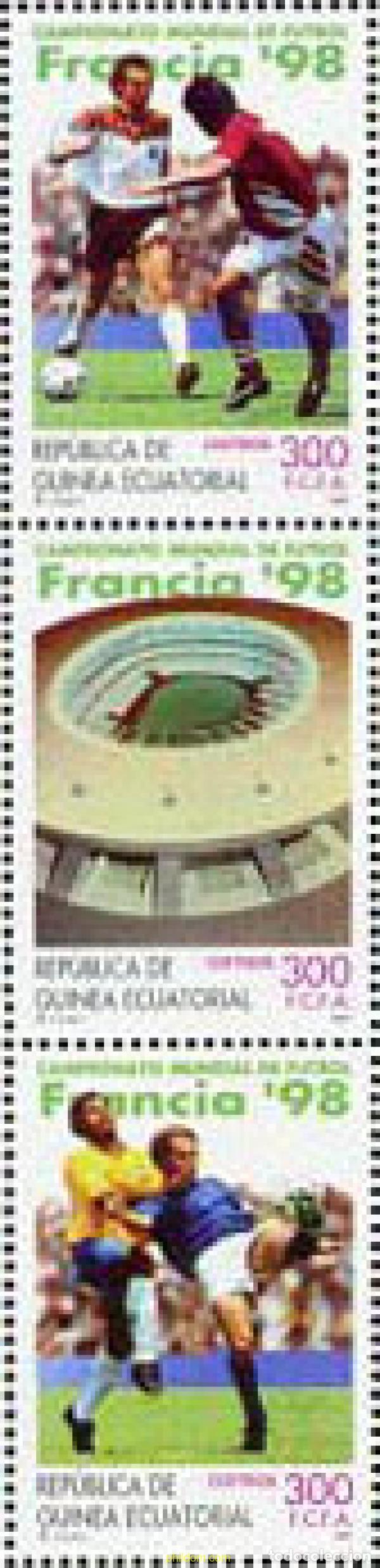 Sellos: 323148 MNH GUINEA ECUATORIAL 1997 COPA DEL MUNDO DE FUTBOL. FRANCIA-98