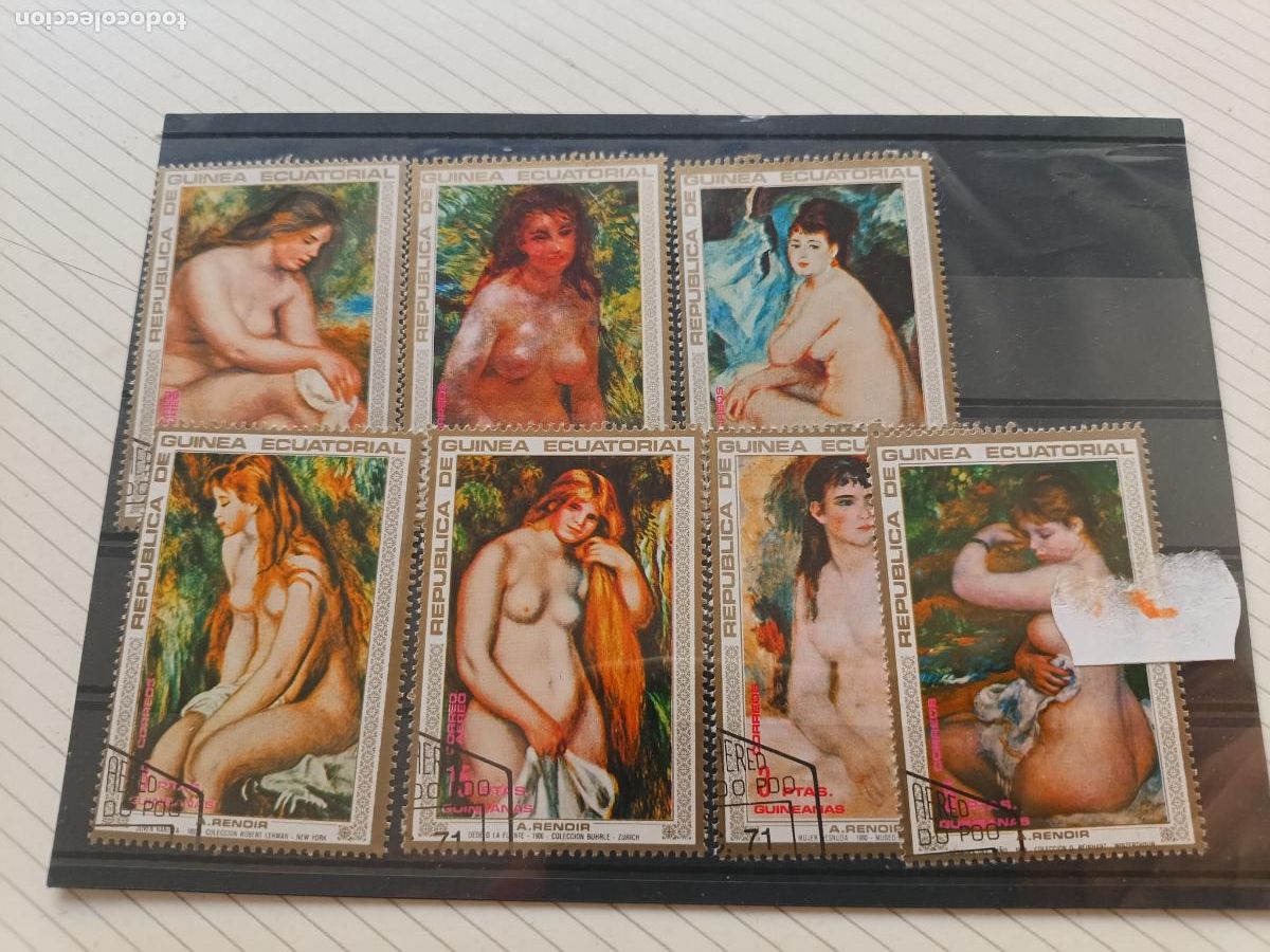 Sellos: Guinea Ecuatorial. Renoir. Serie de sellos