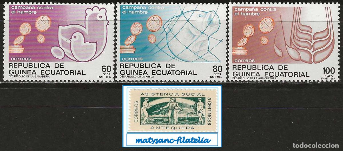 Sellos: GUINEA ECUATORIAL 1987. EDIFIL 89/91 &rdquo;CAMPA&Ntilde;A CONTRA EL HAMBRE&rdquo;. MNH***