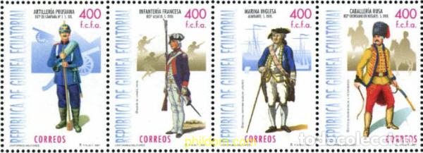Sellos: 6255 MNH GUINEA ECUATORIAL 1998 UNIFORMES MILITARES