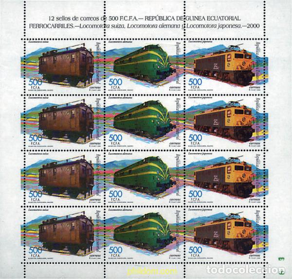 Sellos: 10381 MNH GUINEA ECUATORIAL 2000 LOCOMOTORAS
