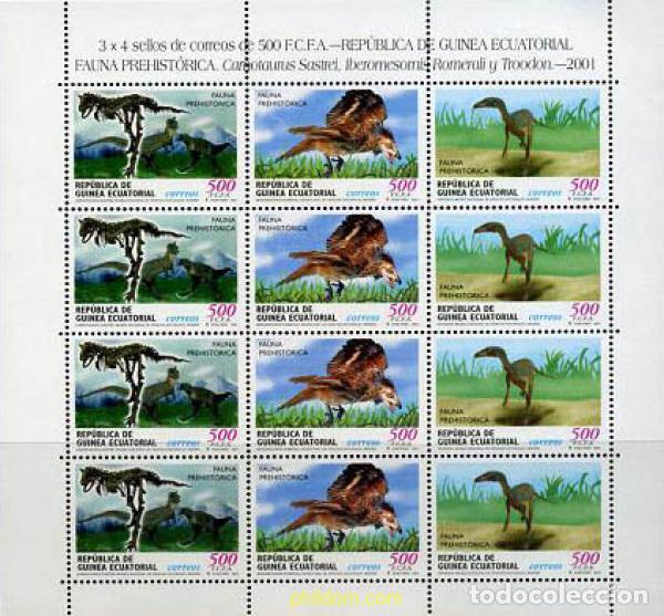 Sellos: 213536 MNH GUINEA ECUATORIAL 2001 FAUNA PREHISTORICA