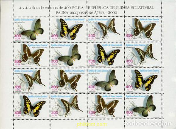 Sellos: 144054 MNH GUINEA ECUATORIAL 2002 MARIPOSAS