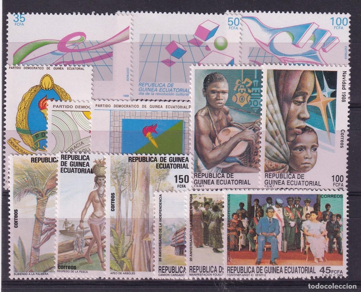 Sellos: Sellos dependencias espa&ntilde;olas GUINEA ECUATORIAL a&ntilde;o 1988 EDIFIL 98/111** v.c. 5.50 &euro;