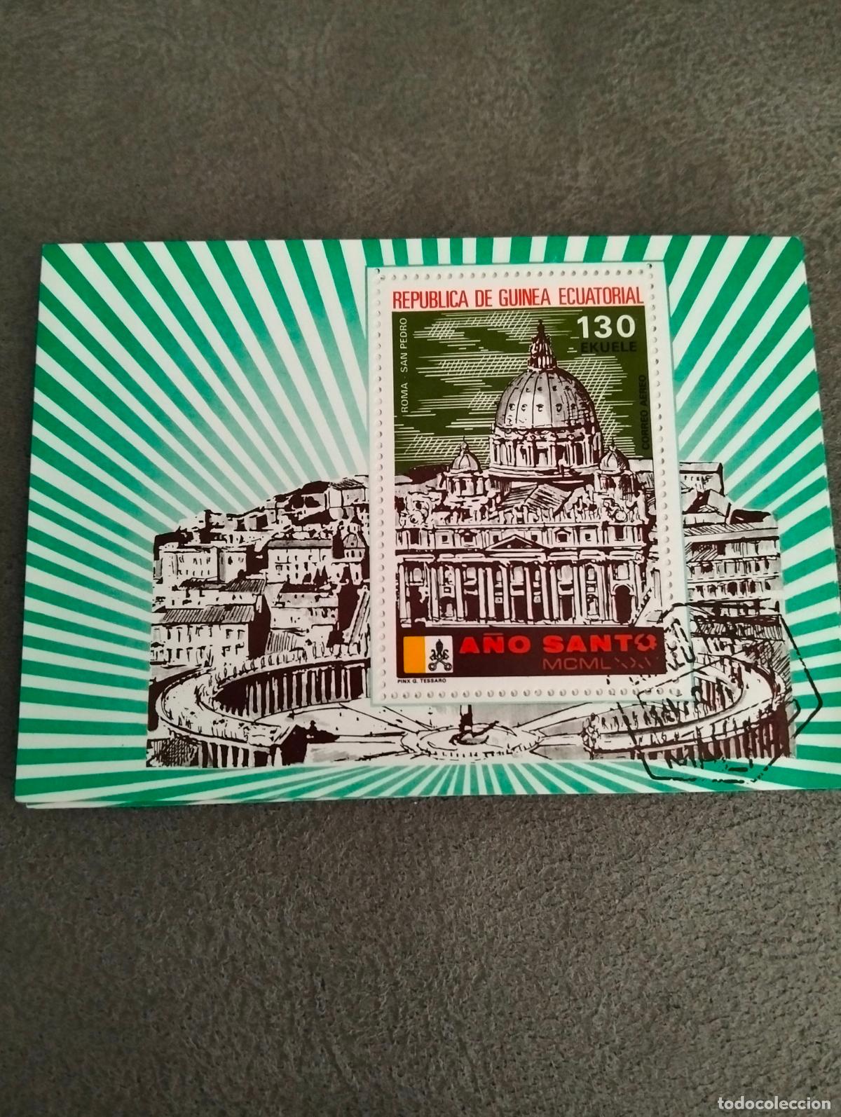 Sellos: 9 HOJAS BLOQUE, REP. DE GUINEA ECUATORIAL, A&Ntilde;O SANTO 1950