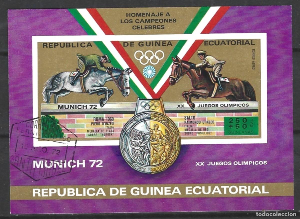 Sellos: REP. GUINEA ECUATORIAL - HOMENAJE DE LOS CAMPEONES DE OLIMPIADA 1972 - ESTAMPADO