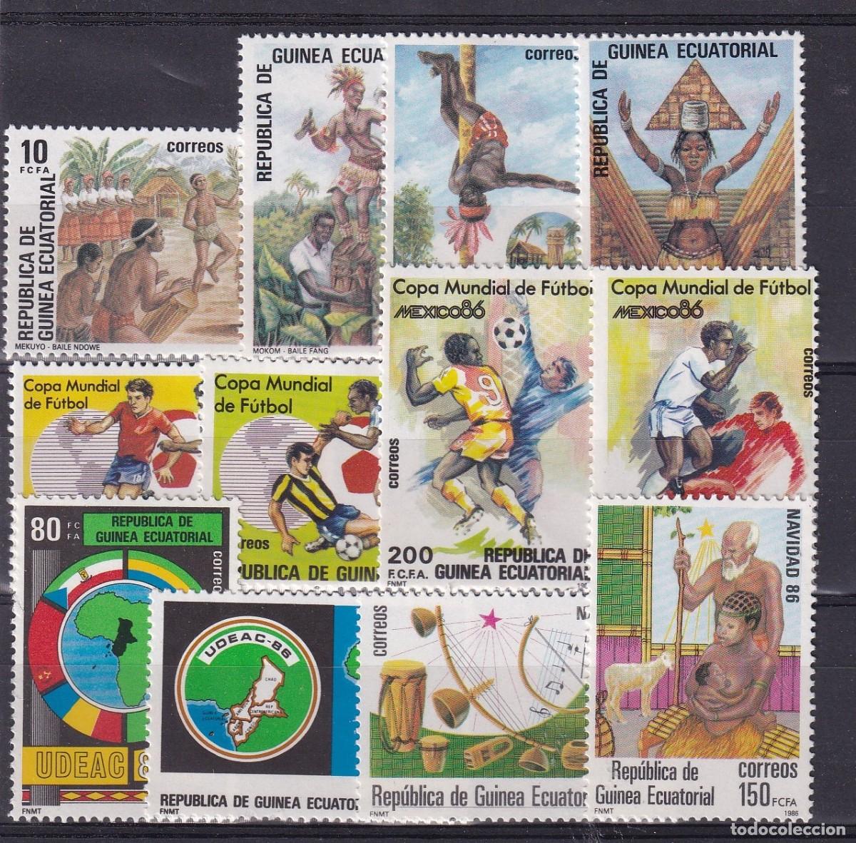 Stamps: Sellos GUINEA ECUATORIAL a&ntilde;o 1986 COMPLETO EDIFIL 77/88** en NUEVO v.c. 7.50 &euro;