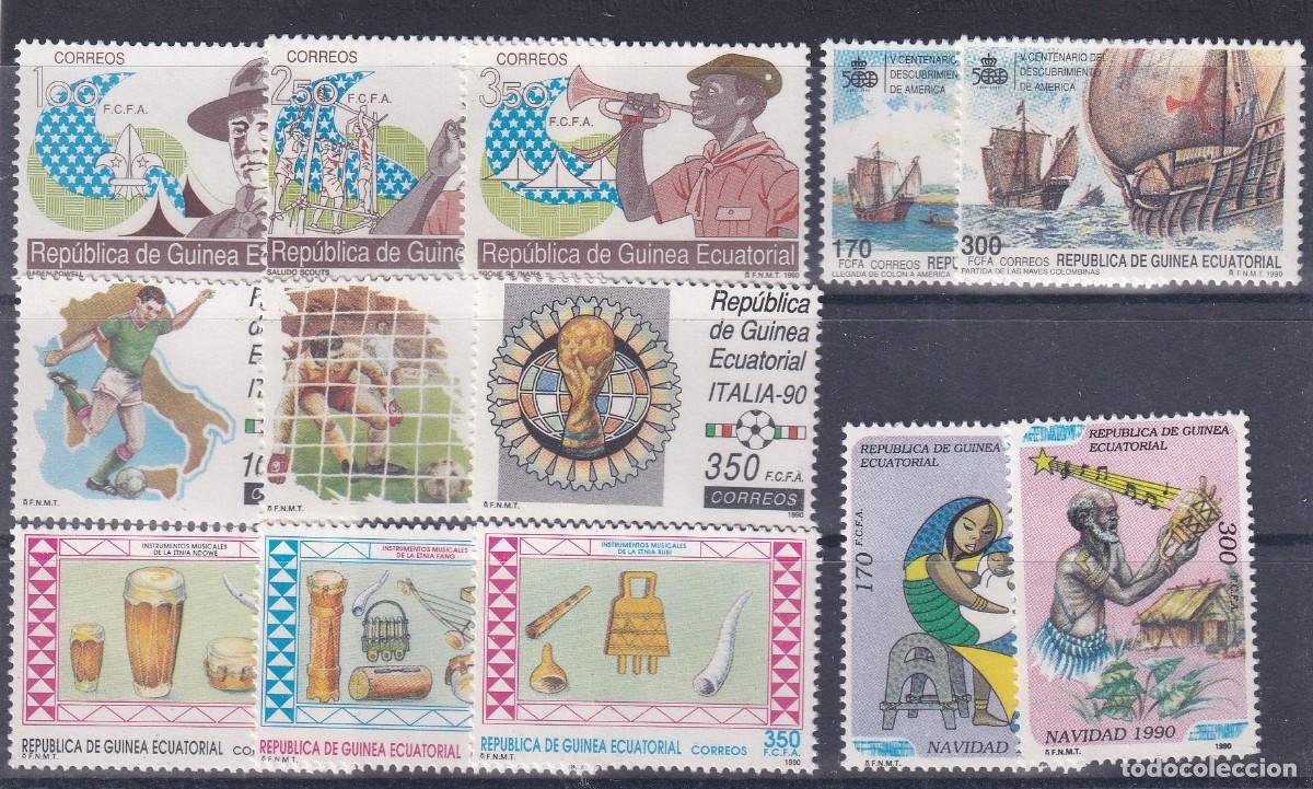 Stamps: Sellos GUINEA ECUATORIAL a&ntilde;o 1990 COMPLETO EDIFIL 120/132** en NUEVO v.c. 16.40 &euro;