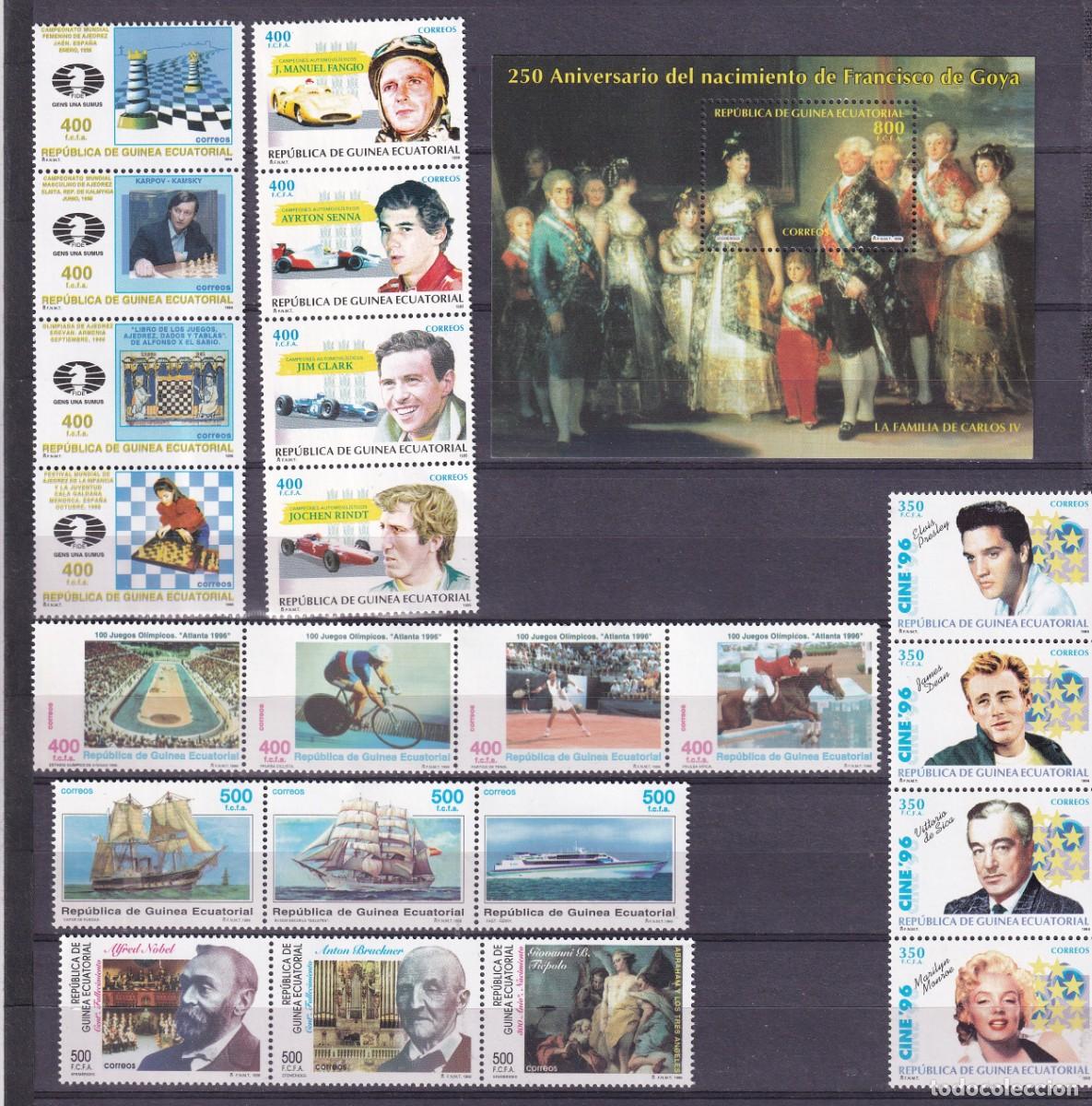 Stamps: Sellos GUINEA ECUATORIAL a&ntilde;o 1996 COMPLETO EDIFIL 210/232** en NUEVO v.c. 61.20 &euro;