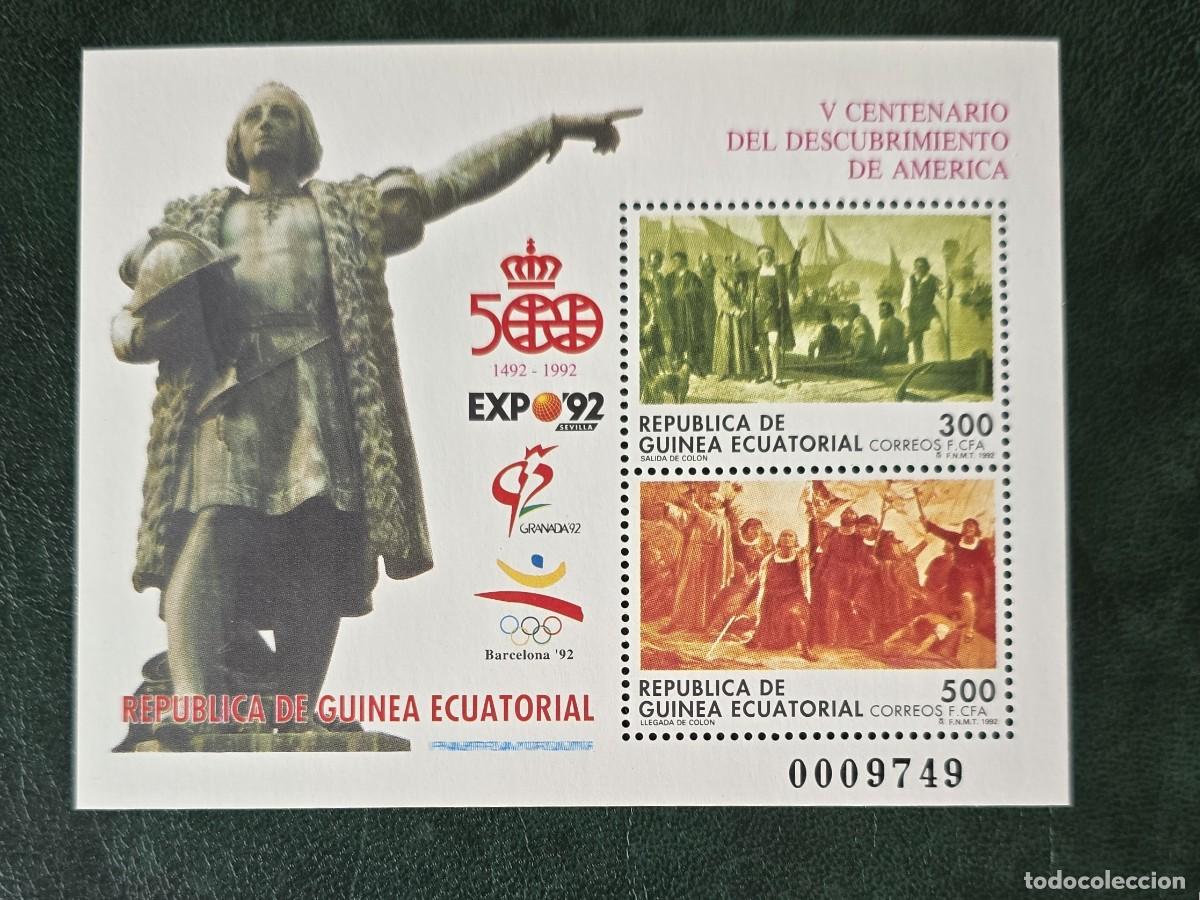 Sellos: HOJA GUINEA ECUATORIAL 152** - A&Ntilde;O 1992 - 5&ordm; CENTENARIO DEL DESCUBRIMIENTO DE AMERICA