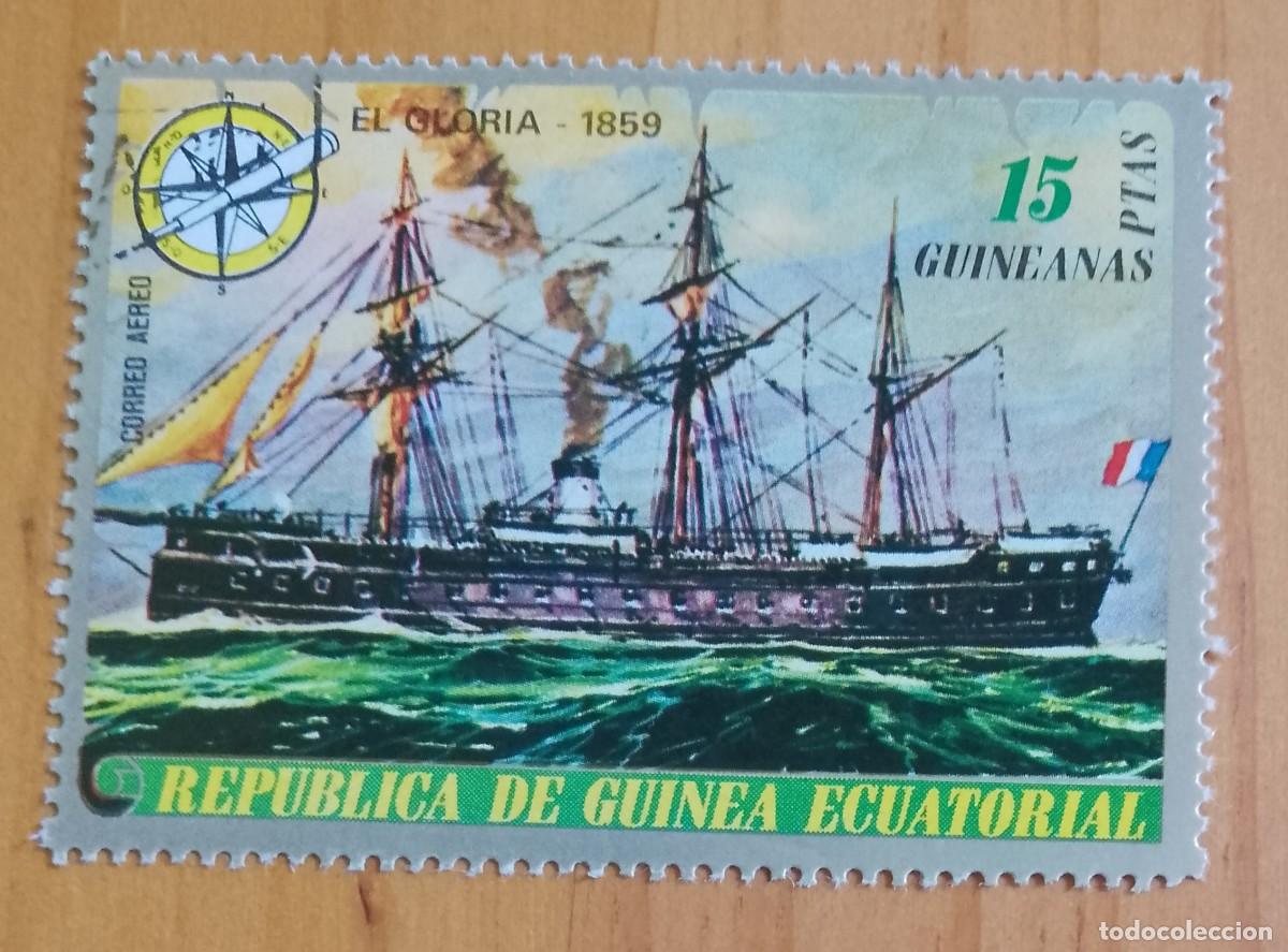 Sellos: GUINEA ECUATORIAL - V/F 15 PTAS GUINEANAS - OPOLE, ARQUITECTURA, BUQUE EL GLORIA - VER DESCRIPCI&Oacute;N