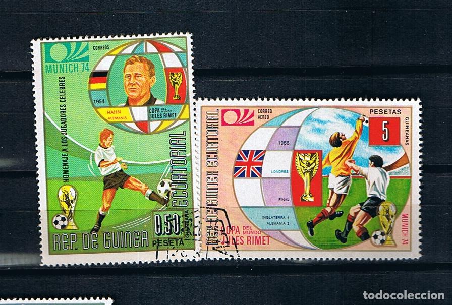 Sellos: Guinea Ecuatorial 1974 Copa Mundial de f&uacute;tbol. Pareja de sellos