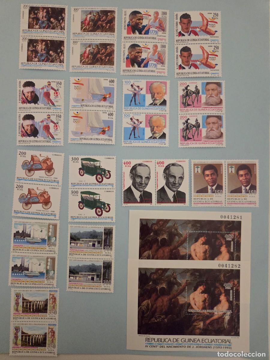 Sellos: Bloque parejas correlativas sellos Guinea Ecuatorial 1993