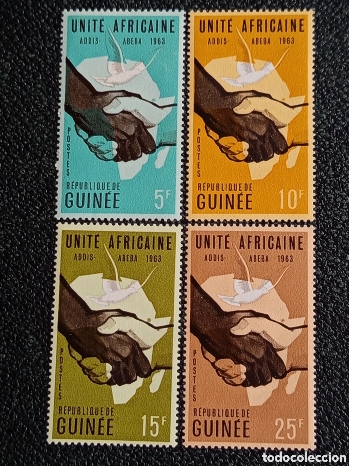 Sellos: Guinea 1963 Unidad Africana Addis Abeba Set 4 Sellos - Yvert #294-297 / Scott #306-309 MNH