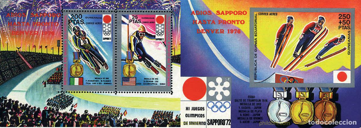 Sellos: 73091 MNH GUINEA ECUATORIAL 1972 MEDALLISTAS DE LOS 11 JUEGOS OLIMPICOS DE INVIERNO. SAPPORO 1972