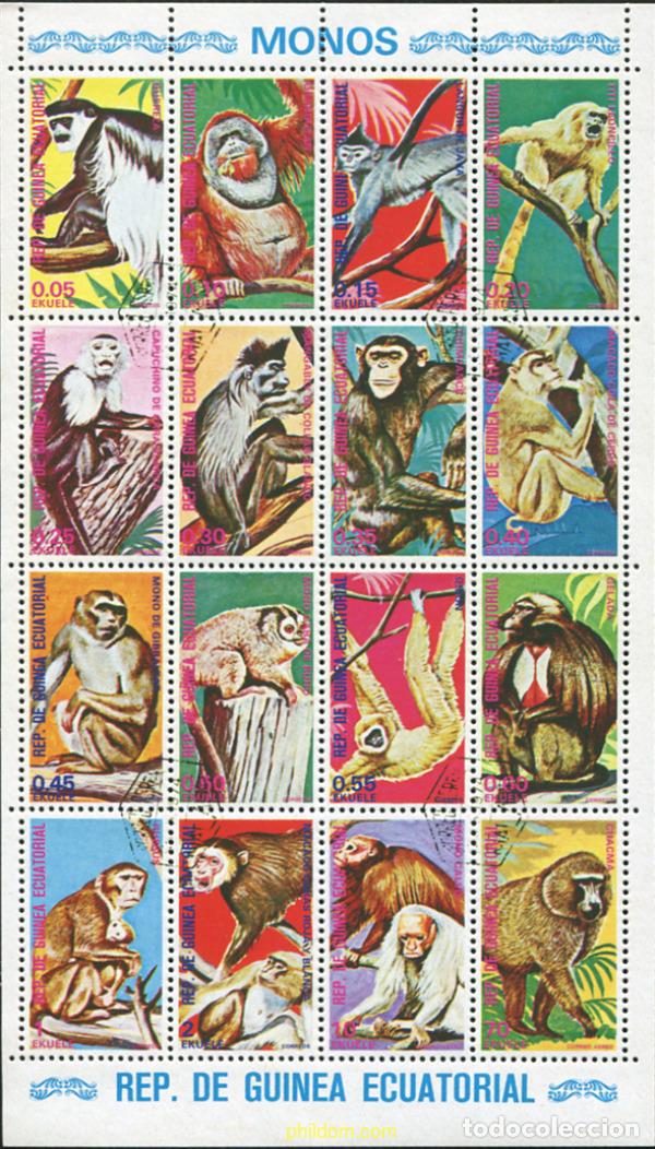 Timbres: 673133 USED GUINEA ECUATORIAL 1975 SIMIOS